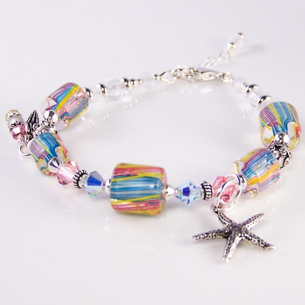 starfish bracelet - david christiansen glass, swarovski crystal