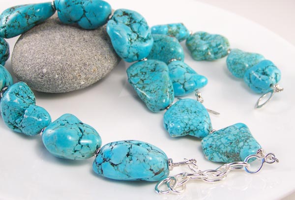 wholeness II - howlite turquoise, pewter