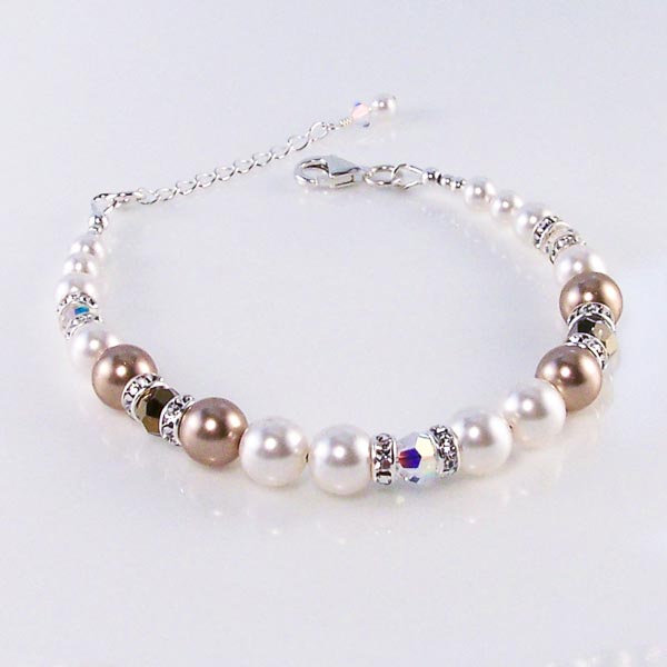 custom tess - swarovski crystal and crystal pearls, sterling