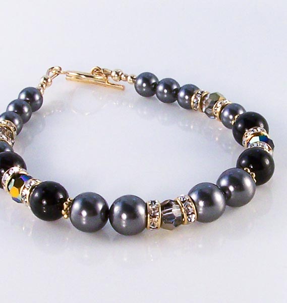 custom anna - swarovski crystal and crystal pearls,20.14 rolled gold