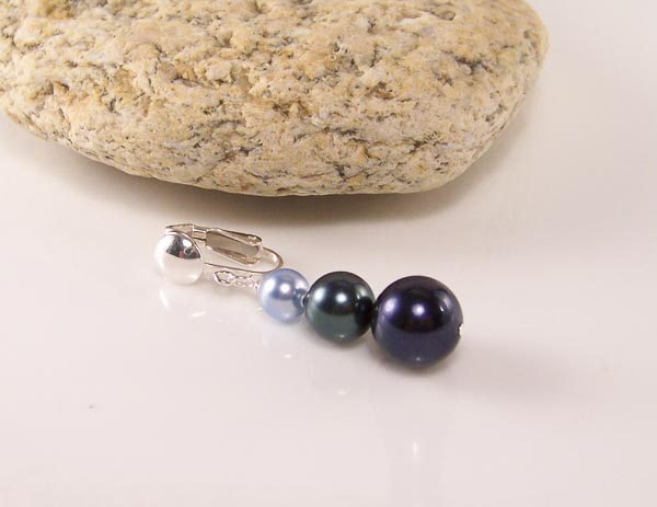 clip-on - swarovski crystal pearls