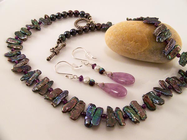 Alteration, Keisha Stick and Freshwater Button Pearls, after photo