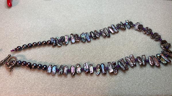 keisha sticks and freshwater pearls, before photo