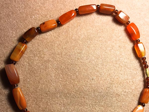 Vintage Carnelian Necklace, before photo