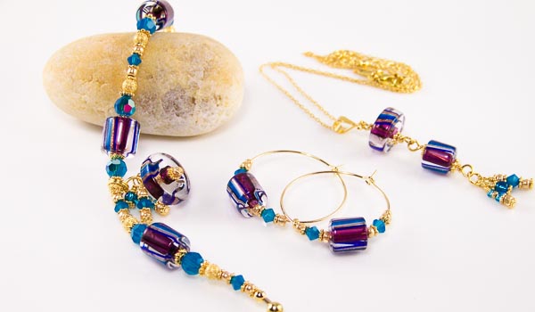 caribbean gold - david christensen glass, swarovski crystal